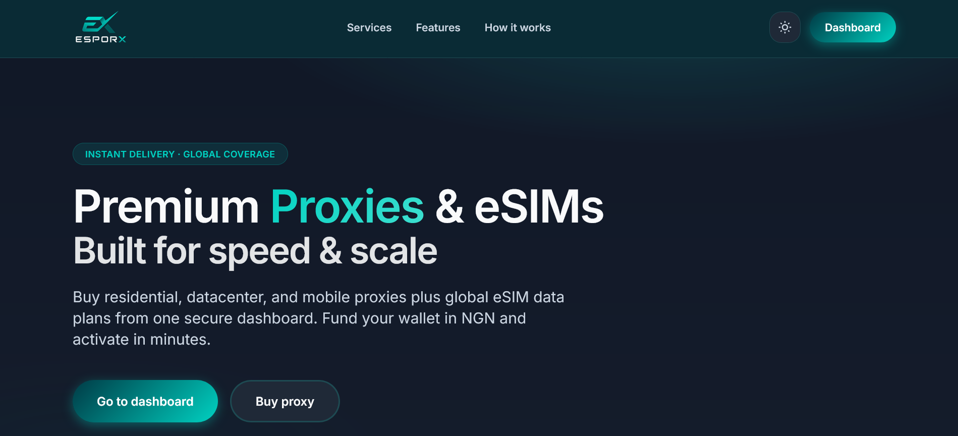 Esprox Secure Connectivity Dashboard